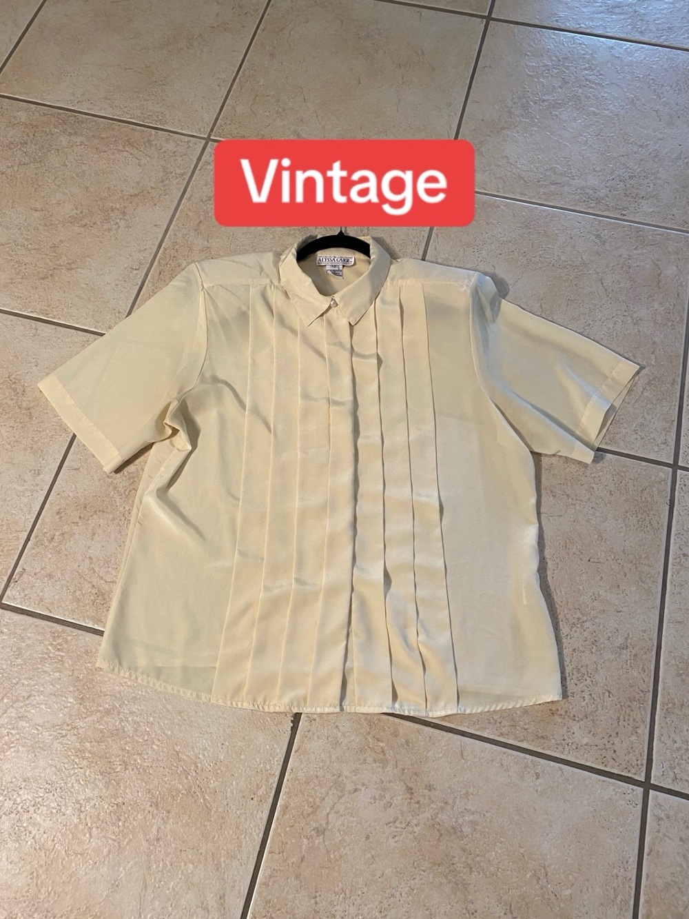 Vintage Alyssa Carr Satin Yellow Blouse